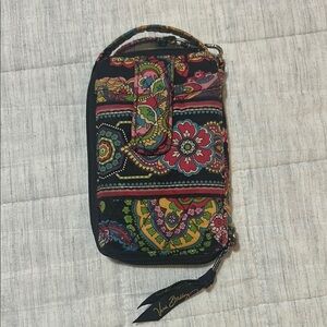Vera Bradley Black Clutch with Intricate Floral Design